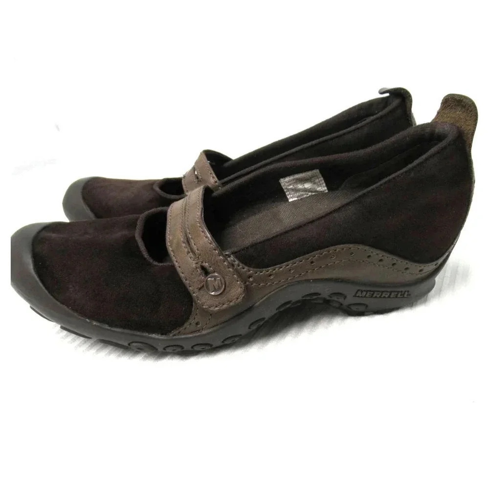 Hiking Outdoors Trail Merrell Slip On Brown Leather & Suede Shoes Women Size 7.5 - Picture 3 of 7